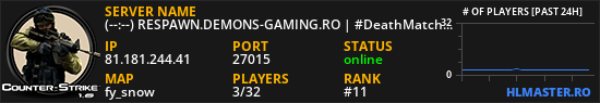 (--:--) RESPAWN.DEMONS-GAMING.RO | #DeathMatch #Vip #Skin